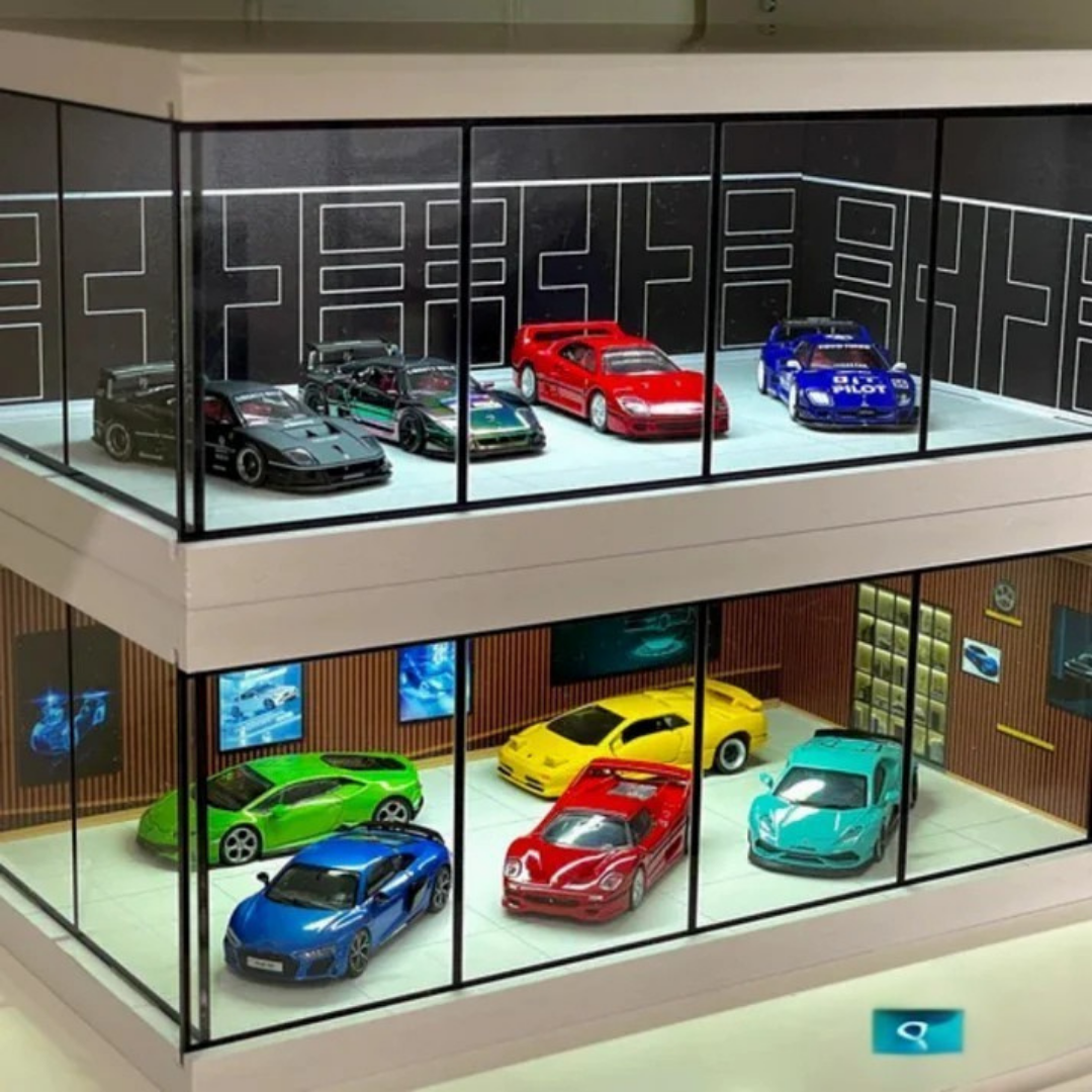 AutoVault™ - Ultimata Displaygaraget För Leksaksbilar och Miniatyrmodeller