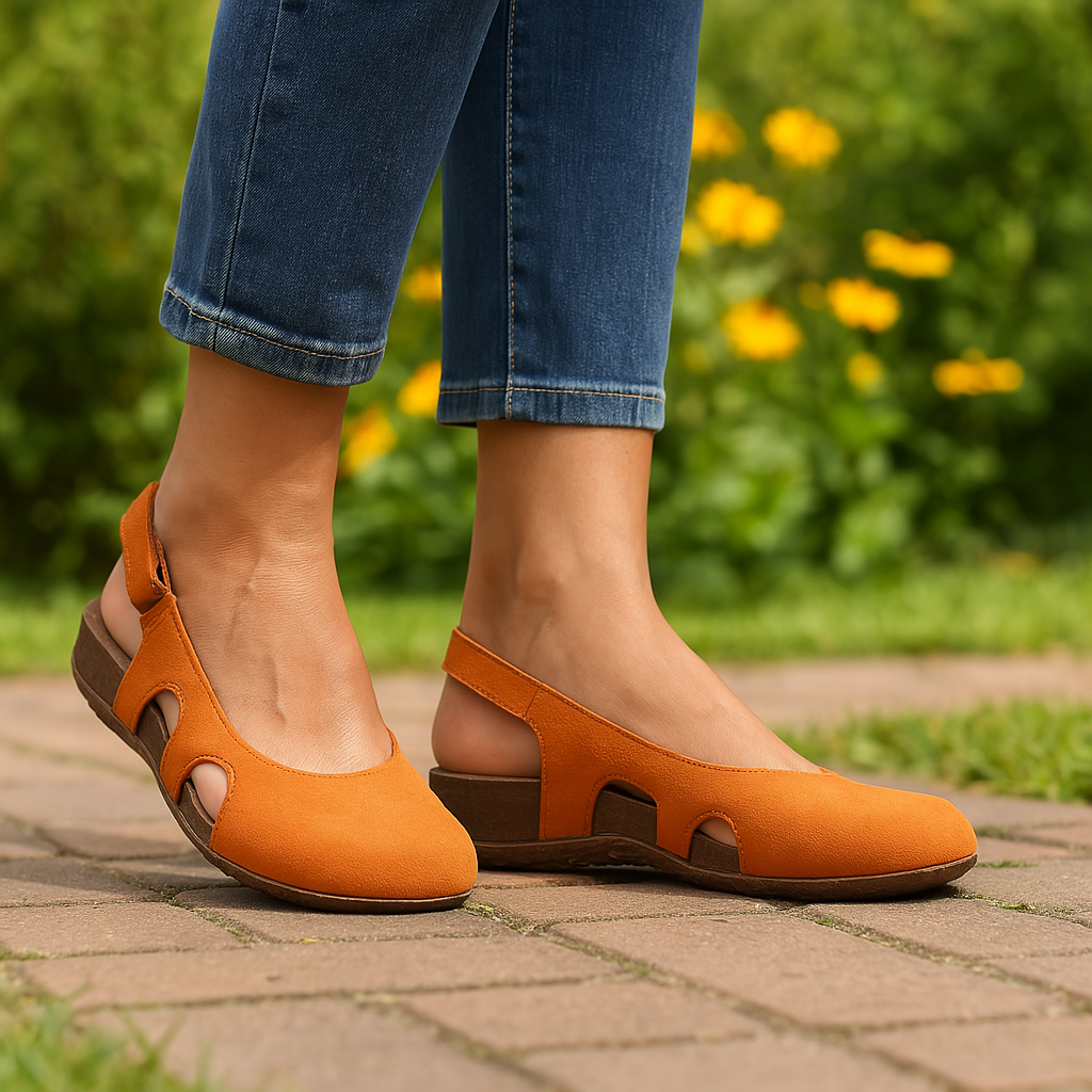 Brigitte™ - Bekväma och Stötdämpande Sandaler med Låg Klack