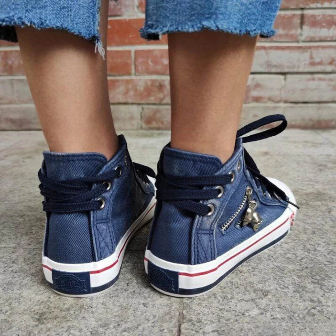 Kelsay™ - Chic och Bekväm Högskuren Denim Canvas Skor