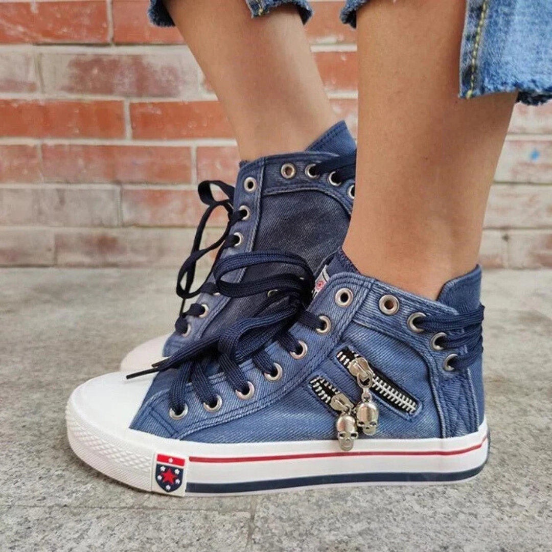 Kelsay™ - Chic och Bekväm Högskuren Denim Canvas Skor