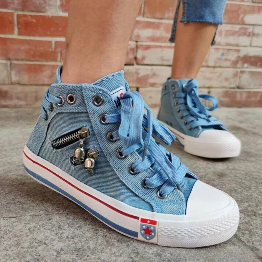 Kelsay™ - Chic och Bekväm Högskuren Denim Canvas Skor