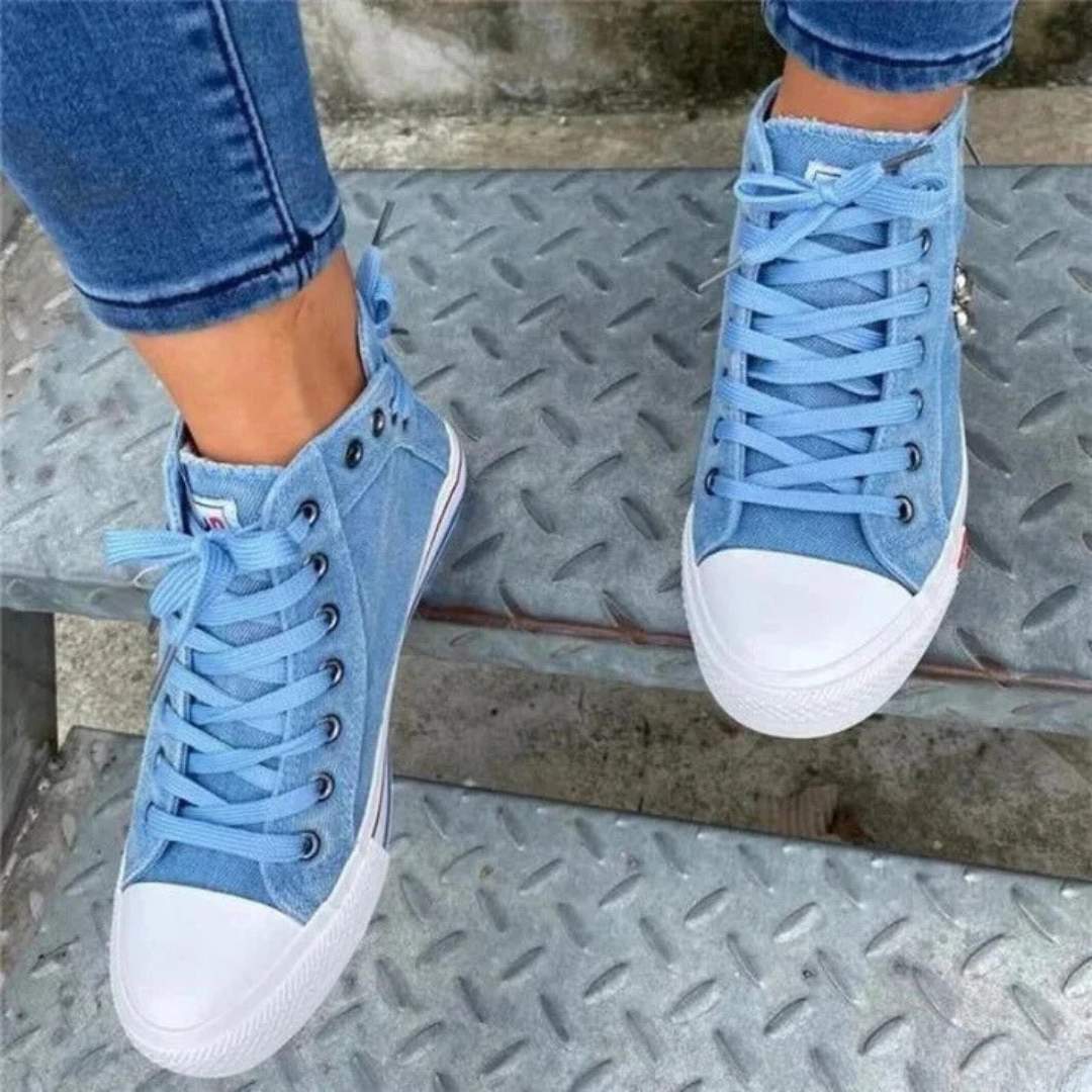 Kelsay™ - Chic och Bekväm Högskuren Denim Canvas Skor