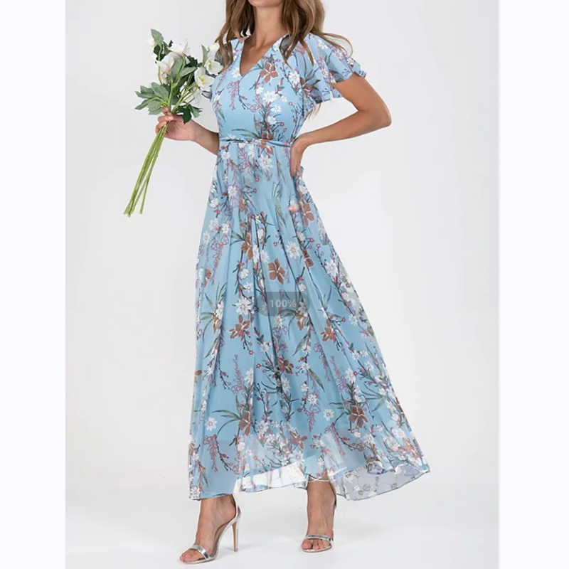 Hailey™ - Kortärmad klänning med blommigt tryck