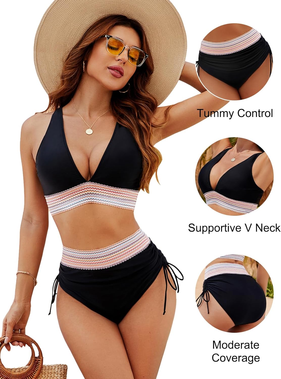 Leila™ - Högmidjad Bikini med Magstöd för Extra Självförtroende
