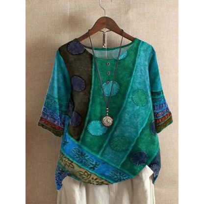 Jessica™ – Ledig och Färgglad Boho-Blus