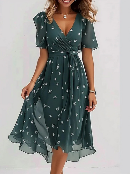 Eliska™ - Elegant och Boho-Chic Knälång Sommarklänning