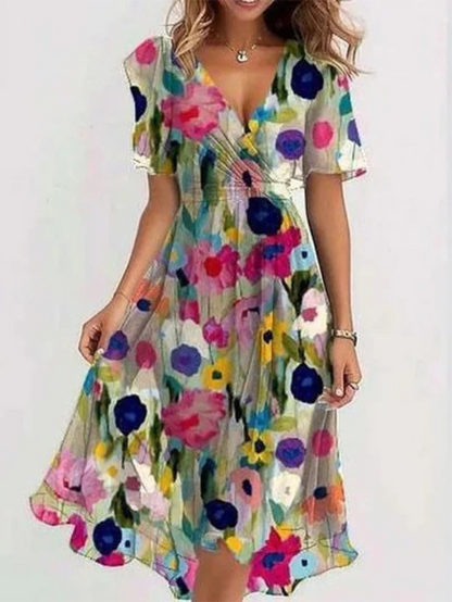 Eliska™ - Elegant och Boho-Chic Knälång Sommarklänning