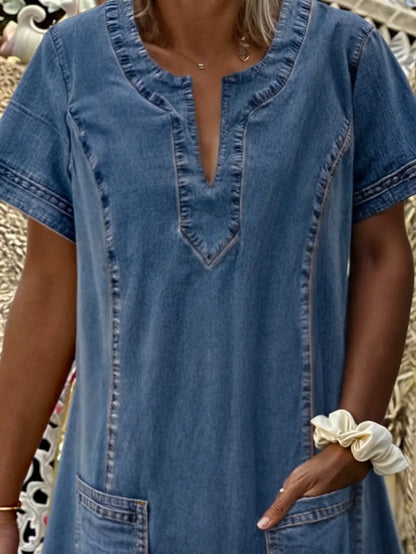 Estelle™ - Mjuk Sommarklänning i Denim