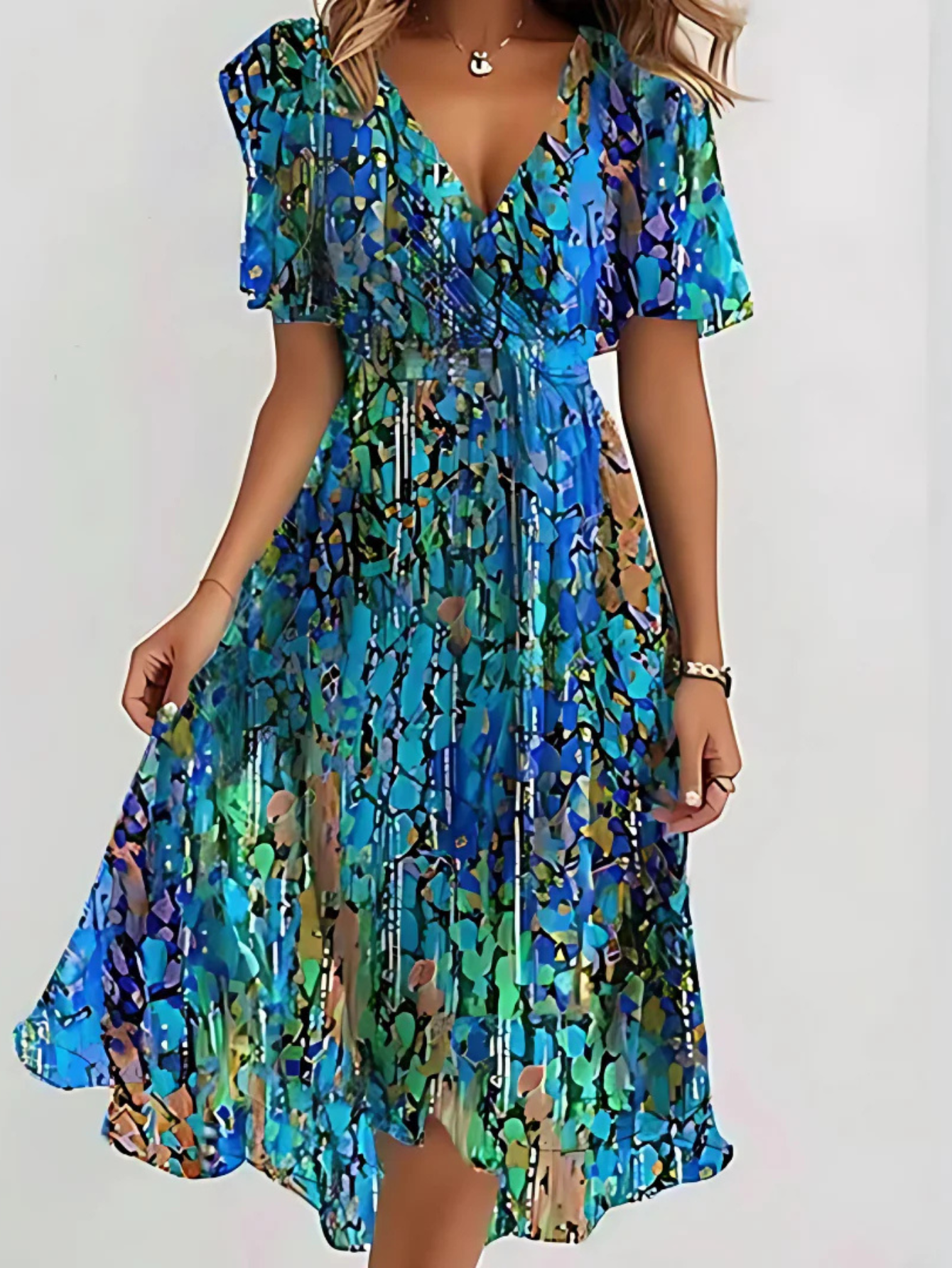 Eliska™ - Elegant och Boho-Chic Knälång Sommarklänning