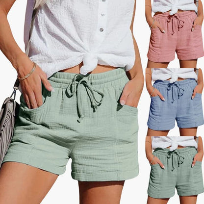 Chiara™ - Somriga avslappnade shorts med dragsko och fickor