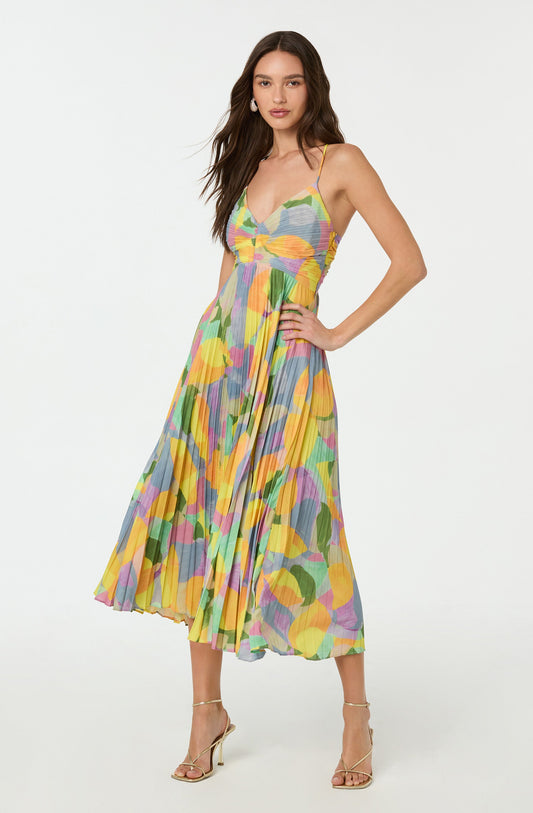 Roza™ - Plisserad Maxi Sommarklänning Med Blommönster