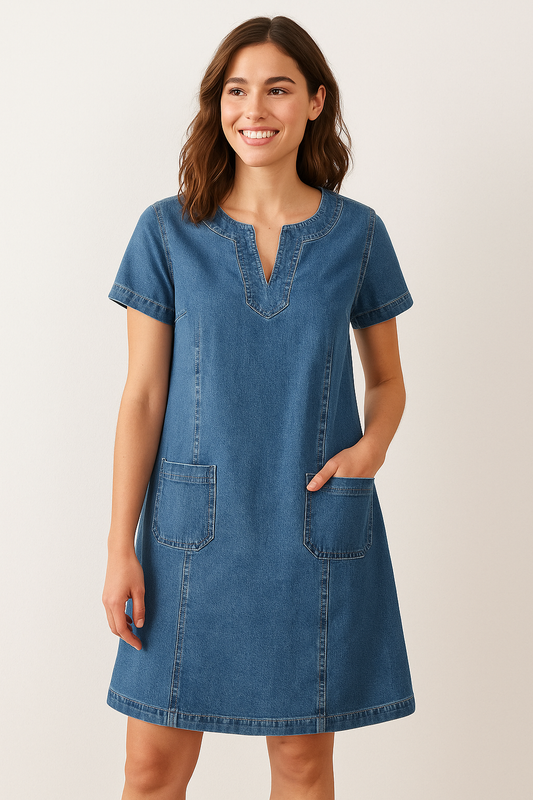 Estelle™ - Mjuk Sommarklänning i Denim