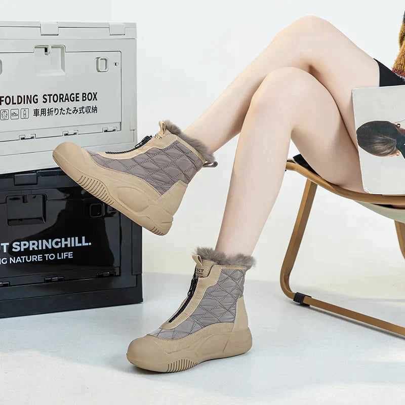 Veronika™ - Varma, Robust och Vattentäta Retro Snökängor med Innerfoder
